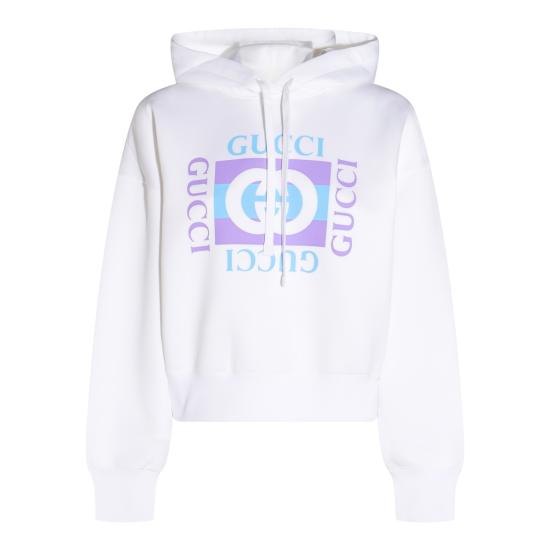25FW 구찌 프린티드 코튼 후드 티셔츠 837935 XJHGJ9081 WHITE