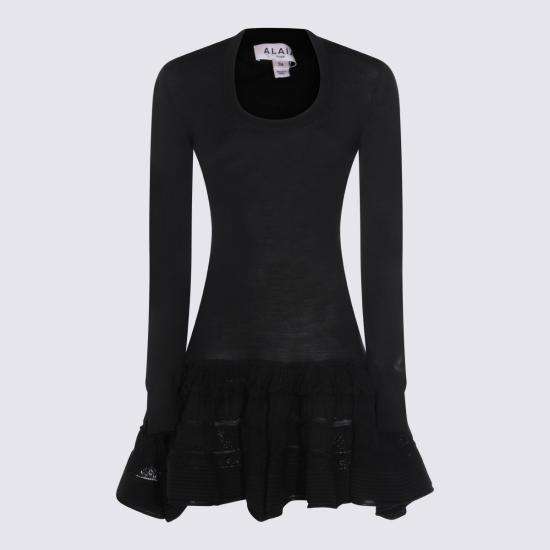 26SS 알라이아 미디 원피스 AA9R2867K164C 995 NOIR ALAIA - ALAIA