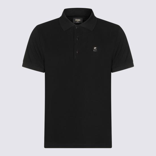 26SS 펜디 FF 메탈 피케 폴로 티셔츠 FY0985 AUA5F0QA1 Black