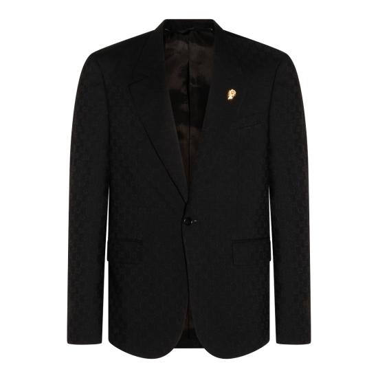 26SS 구찌 싱글 브레스트 GG 울 재킷 864110 ZAUP11000 BLACK