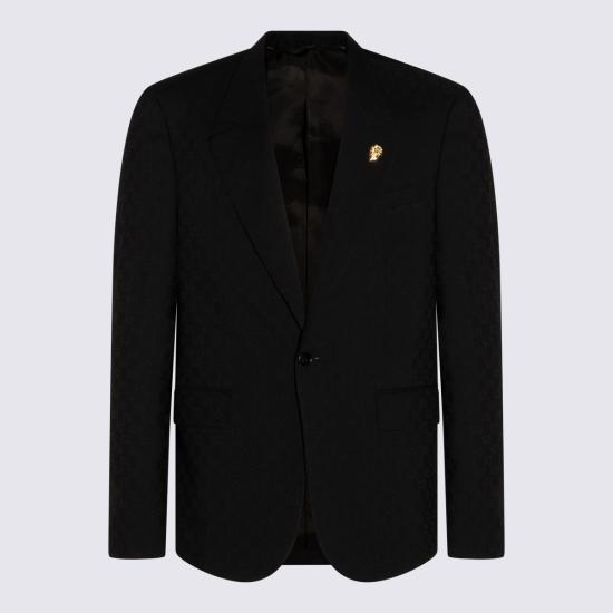 26SS 구찌 싱글 브레스트 GG 울 재킷 864110 ZAUP11000 BLACK - GUCCI