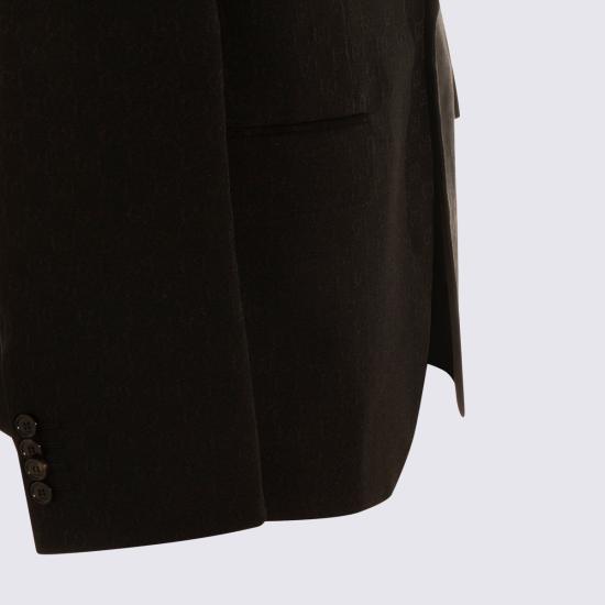 26SS 구찌 싱글 브레스트 GG 울 재킷 864110 ZAUP11000 BLACK - GUCCI