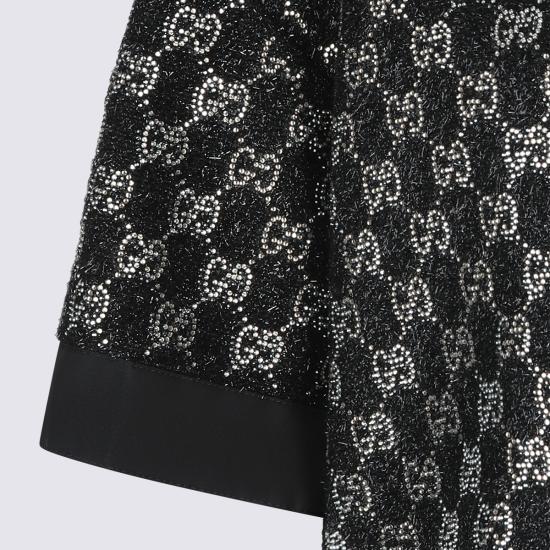 26SS 구찌 울 트위드 라메 탑 846682 ZARWY1000 Black - GUCCI