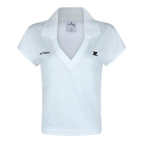 26SS 쿠레쥬 폴로 티셔츠 126JPO057 JS0195B166 HERITAGE WHITE BLACK