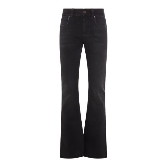 25FW 발렌시아가 슬림 핏 부츠컷 팬츠 838692 TSWC38582 BLACK