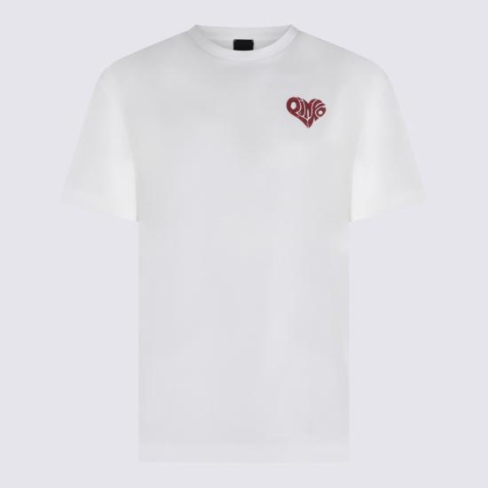 26SS 핑코 반팔 티셔츠 105526 A33IZR2 Bianco rosso