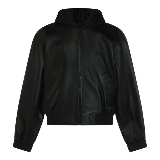 26SS 발렌시아가 가죽 자켓 869697 TUS061000 BLACK