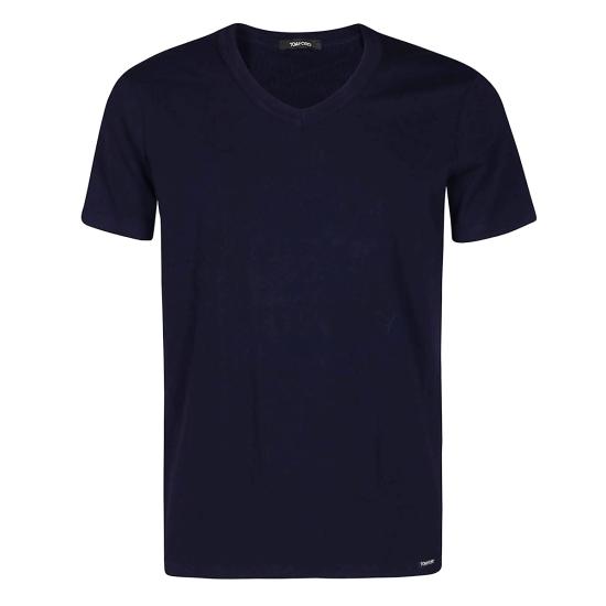26SS 톰포드 V넥 반팔 티셔츠 T4M09 1040412 NAVY