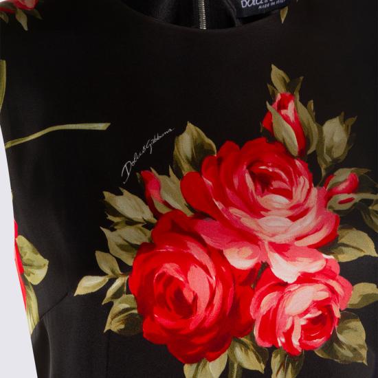 26SS 돌체앤가바나 로즈 부케 프린트 새틴 드레스 F6GAST FSICDHN5ZN ROSE F DO NERO - DOLCE & GABBANA