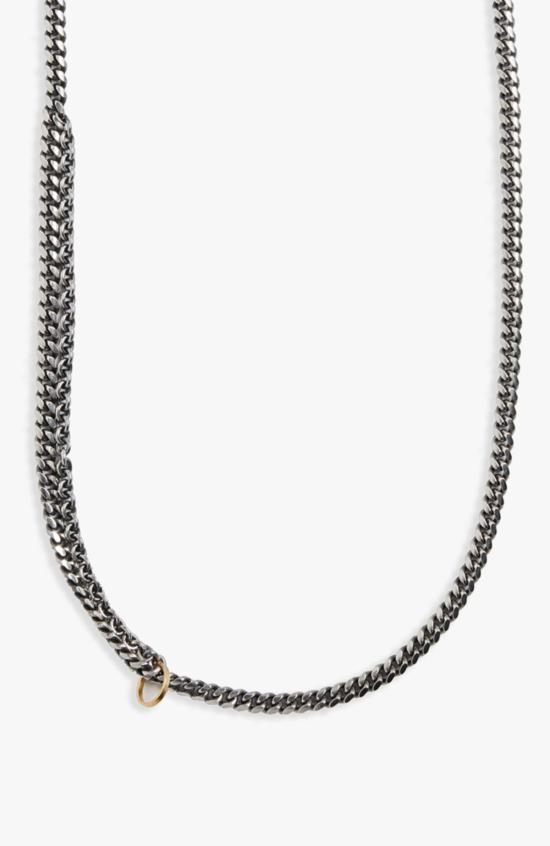  타이틀 오브 워크 네크리스 작품 제목: 5mm 쿠반 링크/케이블 체인/18k 링 155 목걸이 - TITLE OF WORK