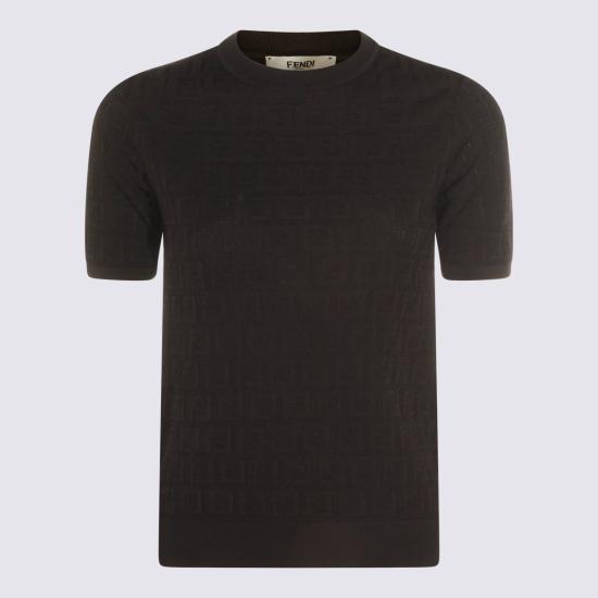 26SS 펜디 FF 코튼 비스코스 스웨터 FZXD57 AUZRF0GME BLACK - FENDI