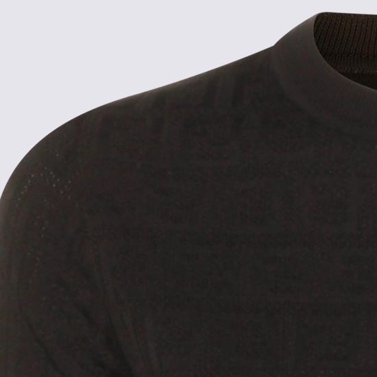 26SS 펜디 FF 코튼 비스코스 스웨터 FZXD57 AUZRF0GME BLACK - FENDI