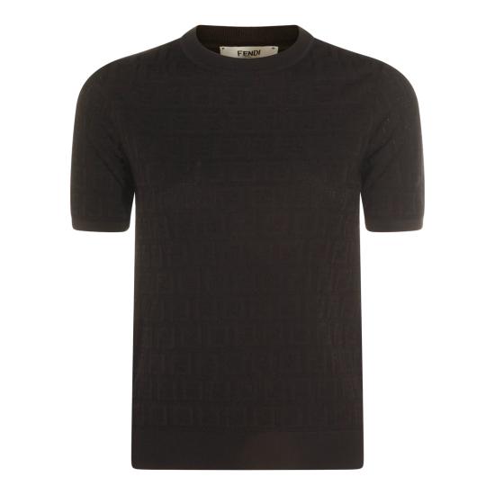 26SS 펜디 FF 코튼 비스코스 스웨터 FZXD57 AUZRF0GME BLACK
