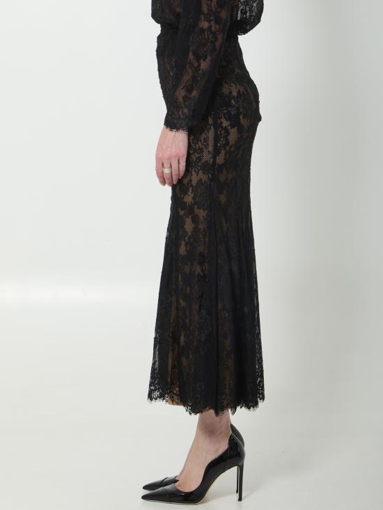 26FW 셀프 포트레이트 롱 스커트 PF26032MSK B BLACK - SELF PORTRAIT