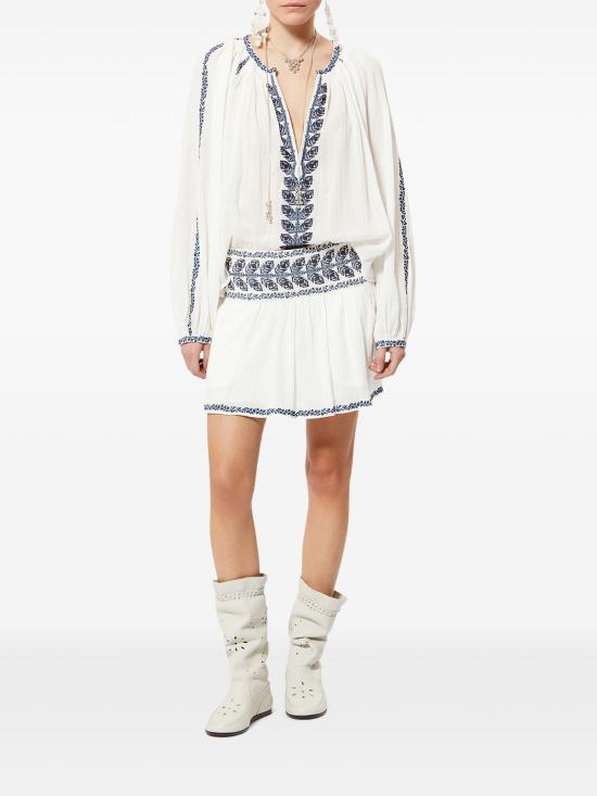 26SS 이자벨마랑 숏 스커트 JU0160FBD1J16E ECBU ECRU BLUE - ISABEL MARANT