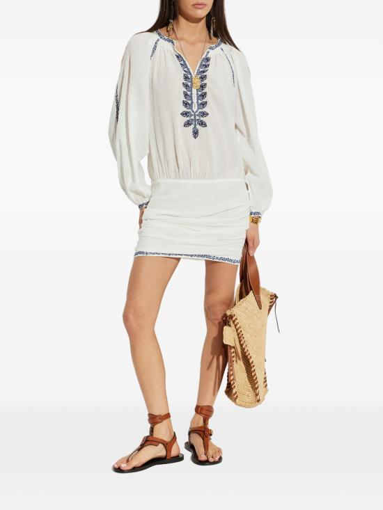 26SS 이자벨마랑 숏 원피스 RO1051FAD1J16E ECBU ECRU BLUE - ISABEL MARANT
