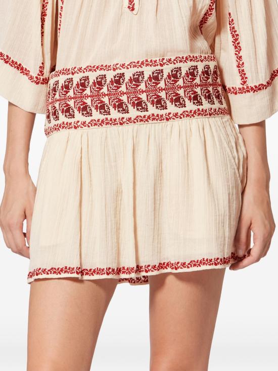 26SS 이자벨마랑 숏 스커트 JU0160FBD1J16E BERD BEIGE RED - ISABEL MARANT