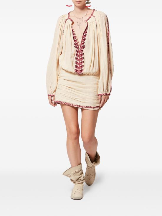 26SS 이자벨마랑 숏 원피스 RO1051FAD1J16E BERD BEIGE RED - ISABEL MARANT