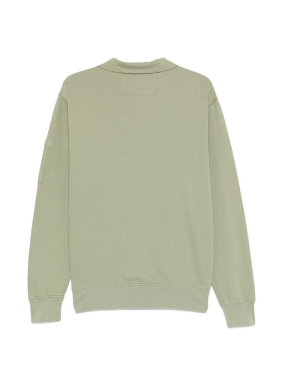 26SS 씨피 컴퍼니 라이트 플리스 하프 집 렌즈 스웨트셔츠 20CMSS022A002246G 610 MOSS GRAY - C.P. COMPANY