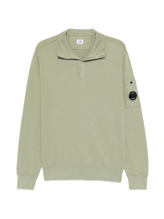 26SS 씨피 컴퍼니 라이트 플리스 하프 집 렌즈 스웨트셔츠 20CMSS022A002246G 610 MOSS GRAY