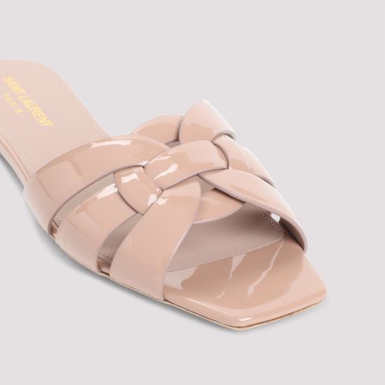  생로랑 페이턴트 레더 트리뷰트 플랫 뮬 571952 B8I009935 BEIGE - SAINT LAURENT