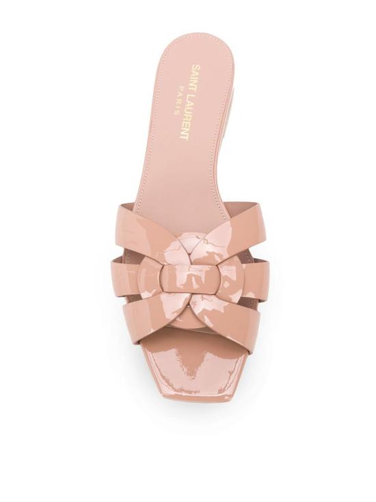 생로랑 페이턴트 레더 트리뷰트 플랫 뮬 571952 B8I009935 BEIGE - SAINT LAURENT