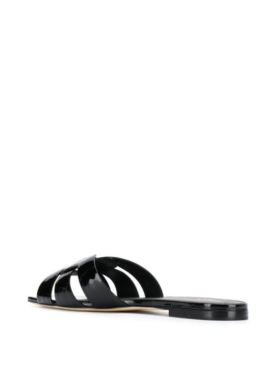  생로랑 페이턴트 레더 트리뷰트 플랫 뮬 571952 B8I001000 BLACK - SAINT LAURENT