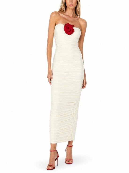 26SS 라 레베체 미디 원피스 MIREYALONGDRESS IVORYRED - LA REVECHE