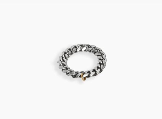  타이틀 오브 워크 반지 작품 제목: 5mm 쿠반 링크 링 / 18K 골드 후프 083