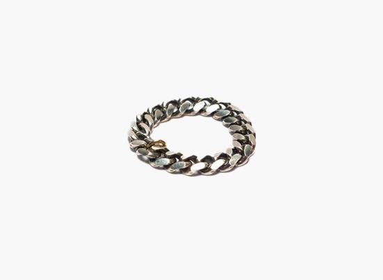  타이틀 오브 워크 반지 작품 제목: 5mm 쿠반 링크 링 / 18K 골드 후프 083 - TITLE OF WORK
