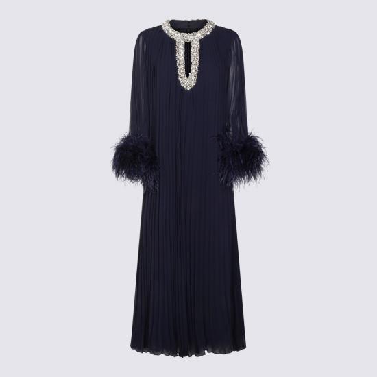 26SS 셀프 포트레이트 롱 원피스 RS26510MN NAVY Navy