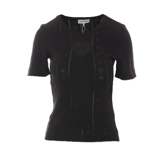 26FW 가니 반팔 티셔츠 A1050260 099 Black