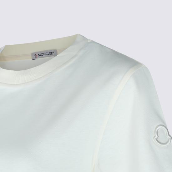 26SS 몽클레어 자수 로고 코튼 티셔츠 L10938C00029 89AUO034 White - MONCLER
