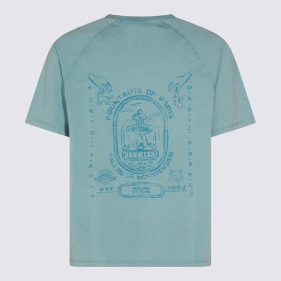26SS 메종키츠네 반팔 티셔츠 QM00103 KJ70360505 STONE BLUE FADED - MAISON KITSUNE