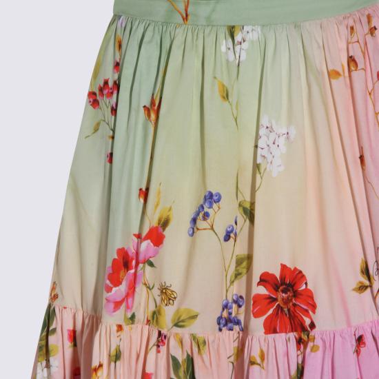 26SS 로베르토 카발리 롱 스커트 WQT303 3AR32D0509 GREEN FUCHSIA - ROBERTO CAVALLI