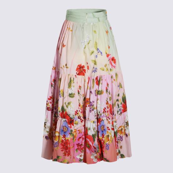 26SS 로베르토 카발리 롱 스커트 WQT303 3AR32D0509 GREEN FUCHSIA - ROBERTO CAVALLI