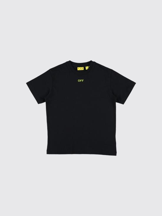 26SS [키즈] 오프화이트 티셔츠 OBAA002S26JER004 001 Black