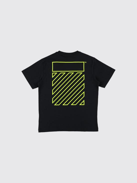 26SS [키즈] 오프화이트 티셔츠 OBAA002S26JER004 001 Black - OFF WHITE