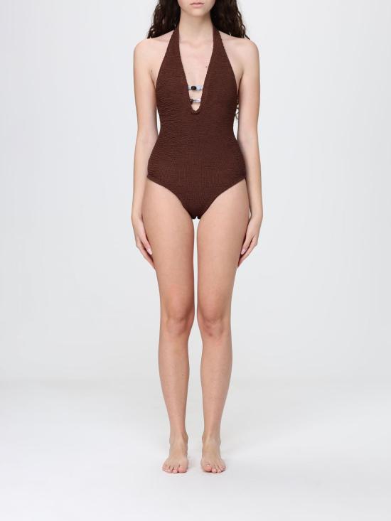 26SS 훈자 지 원피스 수영복 SADRIANAB METALLIC CHOCOLATE Brown