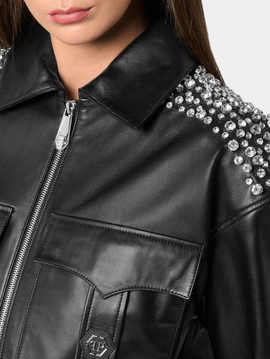 26SS 필립 플레인 가죽 자켓 AAECWLB1183PLE010N 02 Black - PHILIPP PLEIN