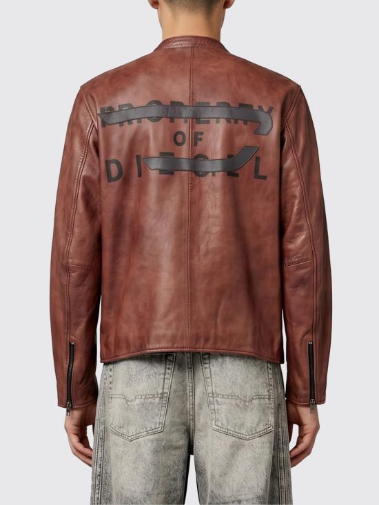 26SS 디젤 가죽 자켓 A211050BKBX 7FG Brown - DIESEL