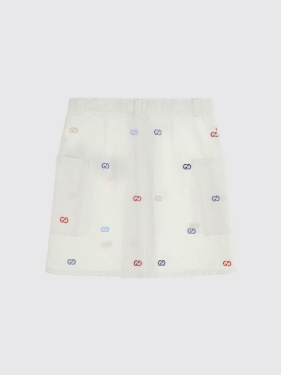 26SS [키즈] 구찌 스커트 856226XDDFC 9066 White - GUCCI