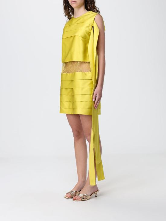 26SS 살바토레 페라가모 미디 원피스 13I546 794496 Acid Green - SALVATORE FERRAGAMO