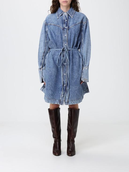 26SS 보스 미디 원피스 50557046 420 Gnawed Blue