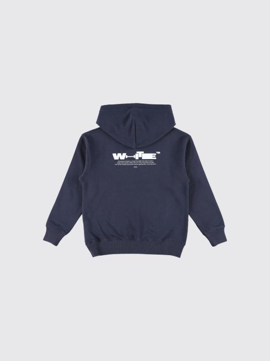 26SS [키즈] 오프화이트 티셔츠 OBBB001S26FLE006 410 Navy - OFF WHITE