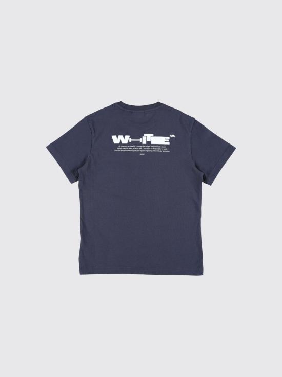 26SS [키즈] 오프화이트 티셔츠 OBAA002S26JER00A 410 Blue - OFF WHITE