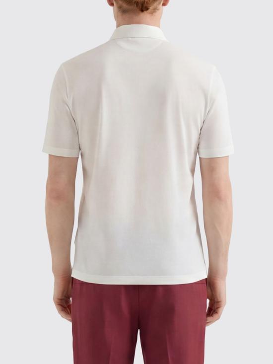 26SS 브루넬로 쿠치넬리 버진 울 라이트웨이트 캔버스 폴로 셔츠 MM6961301F CTL60 White - BRUNELLO CUCINELLI