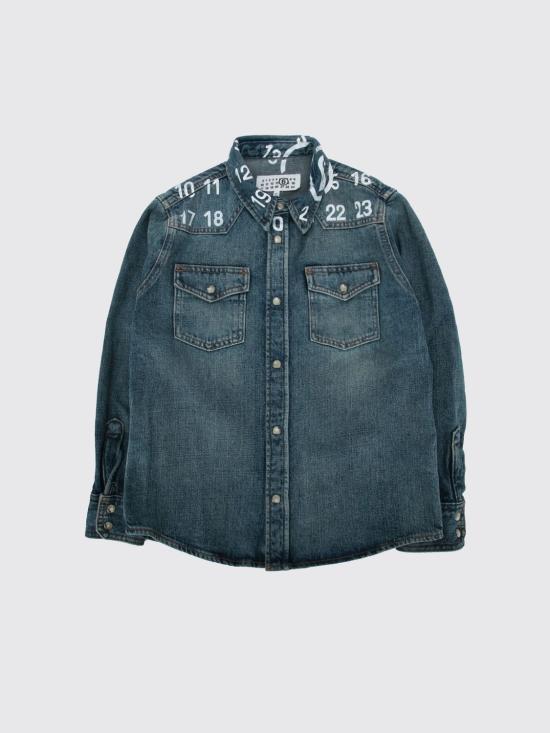 26SS [키즈] MM6 메종마르지엘라 데님 셔츠 M60950MM06XMM6C40U M601 Blue