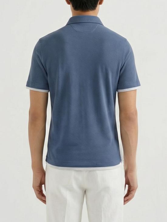 26SS 브루넬로 쿠치넬리 폴로 티셔츠 ME8543966 CBL48 Gnawed Blue - BRUNELLO CUCINELLI