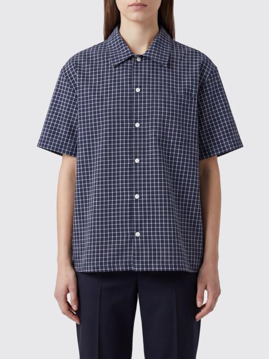 26SS 던스트 셔츠 UDSH6B133BK BLACK CHECK Blue
